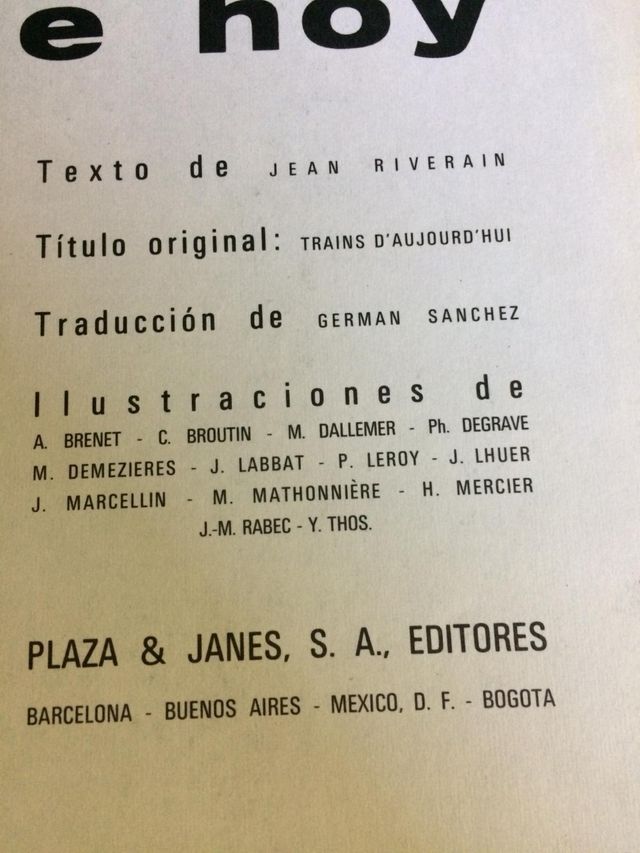 Libro trenes de hoy.