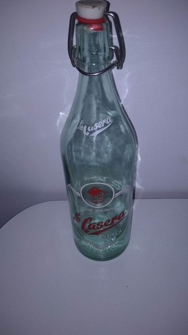 botella cristal la casera vintage