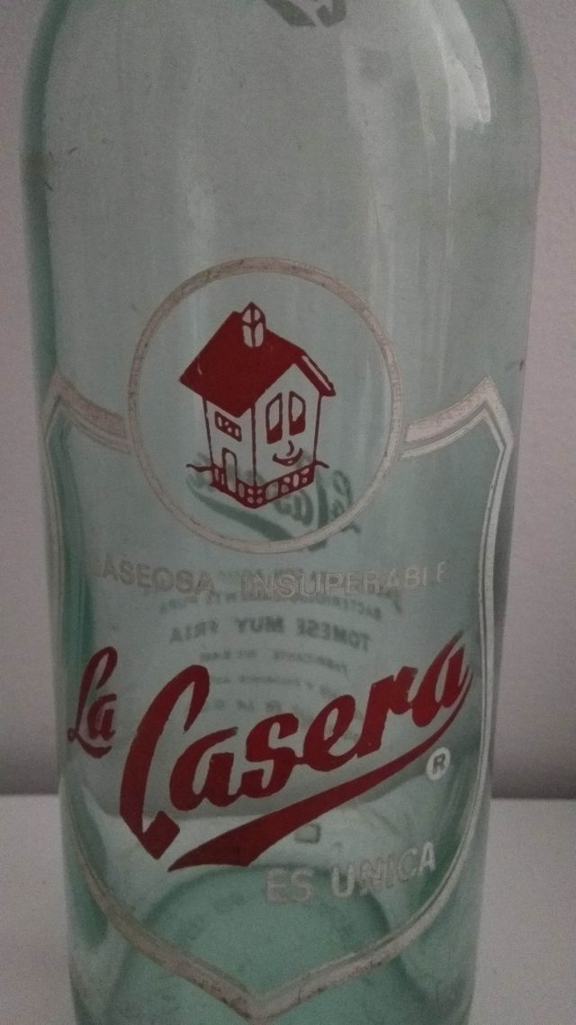 botella cristal la casera vintage