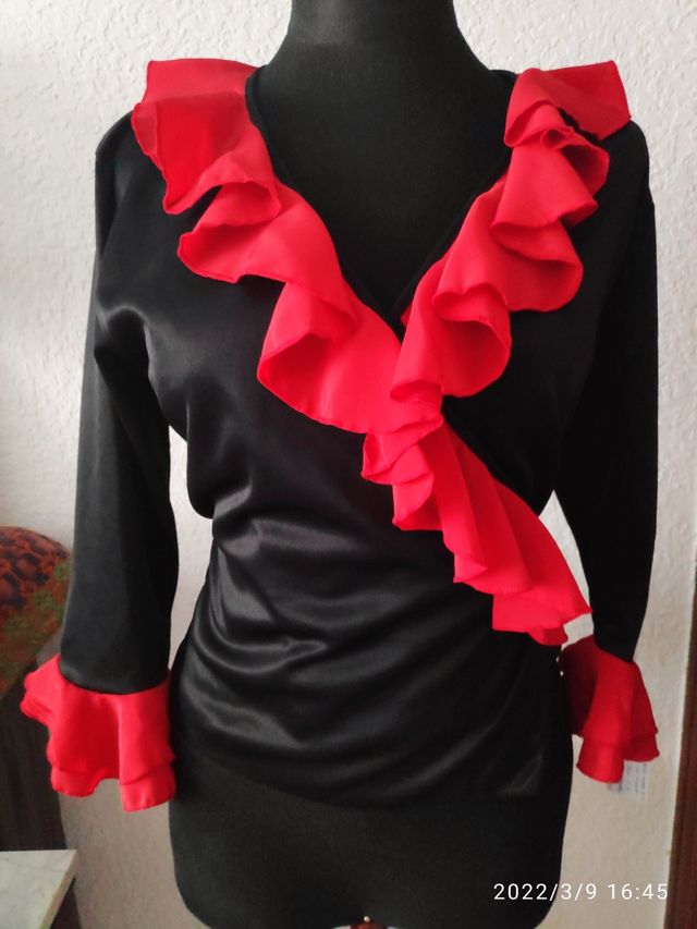 BLUSA FLAMENCA CRUZADA DE PUNTO NUEVA TALLA M