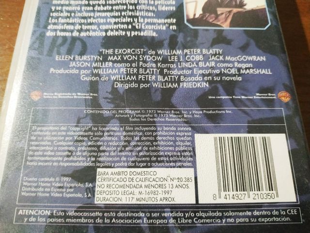 L'esorcista, vhs - Terrore.