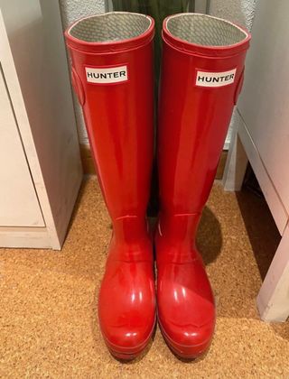 Botas Hunter rojas de segunda mano en WALLAPOP