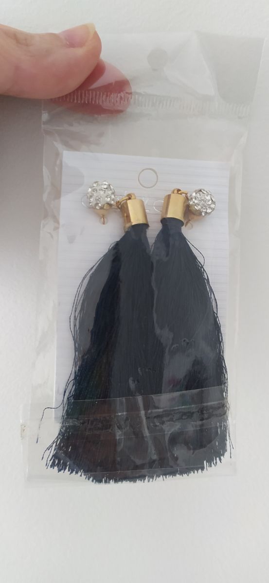 Pendientes largos azul oscuro NUEVOS