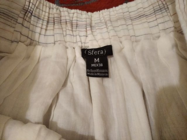 Falda plisada Sfera talla M cintura elástica beige