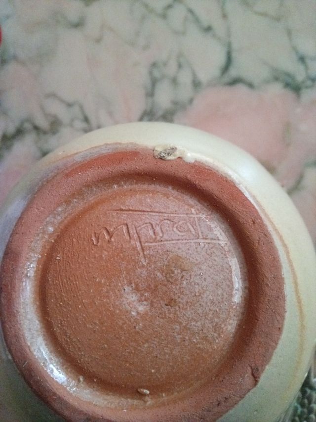 precioso jarrón/ bombonera antiguo.H.a mano