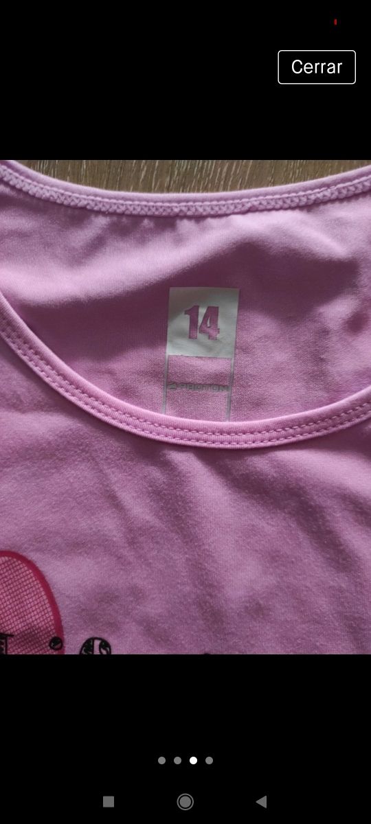 camiseta deportiva niña talla 14 marca protón