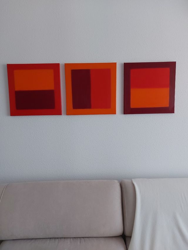 Lienzos en tonos rojos