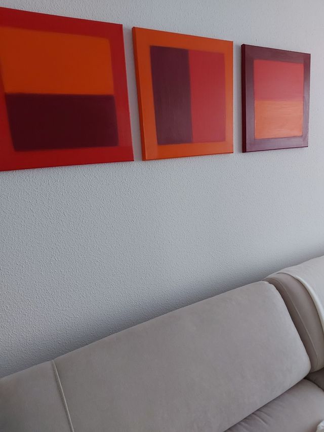 Lienzos en tonos rojos