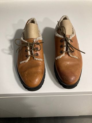 Mujer M\u0026S Collection Botines De Excursionista Con Tacón En Bloque Con Forro  De Borreguito Bronce | Zapatos \u0026 Botas — EVENTOSYUME