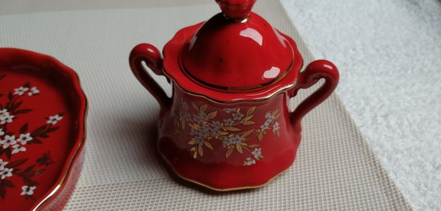 set caffè rosso/oro