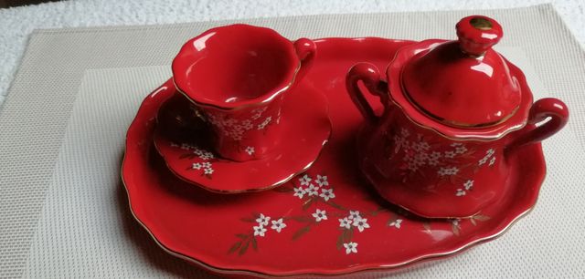 set caffè rosso/oro