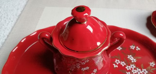 set caffè rosso/oro