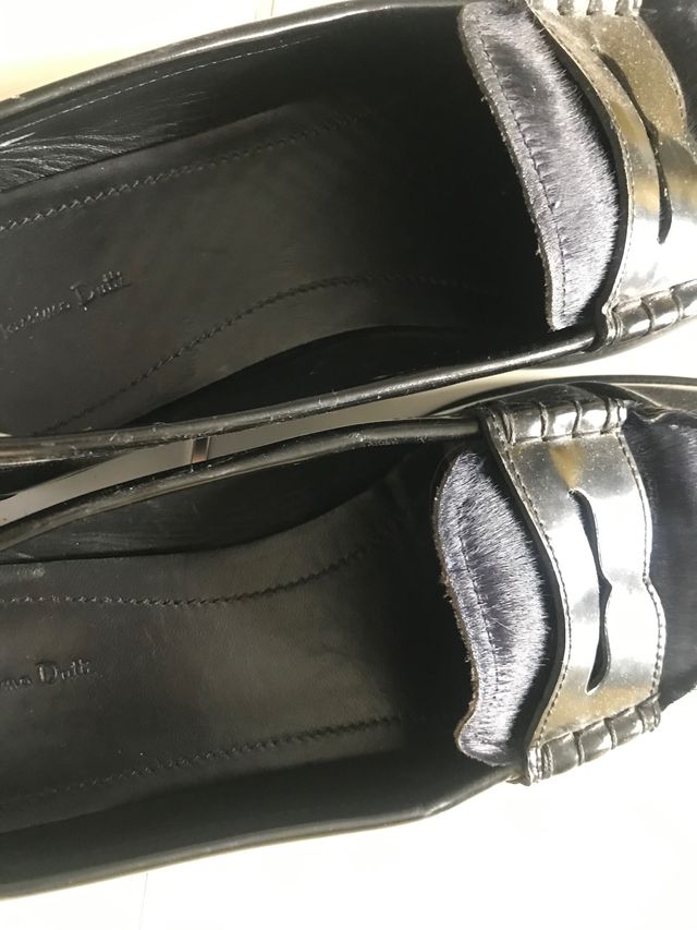 Zapatos mocasines combinado azul marino y negro