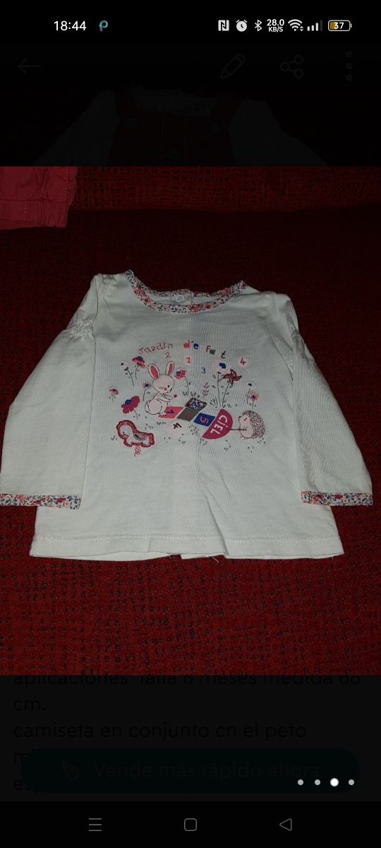 Peto falda+ camiseta.T6 meses.Sergent Major