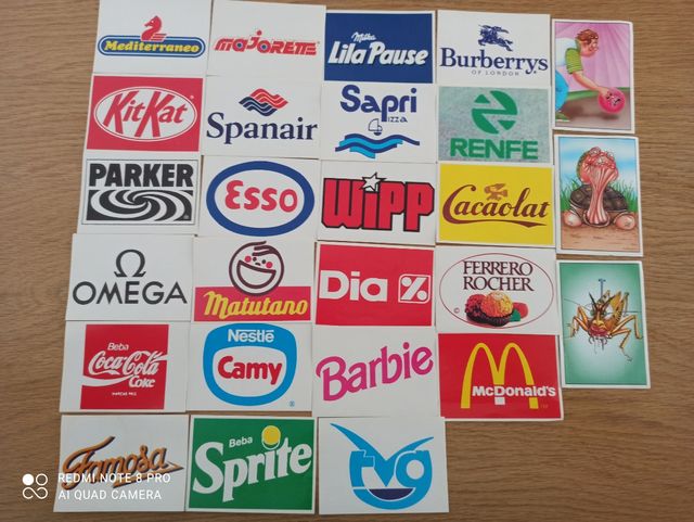 gran lote de pegatinas y cromos años 80y90 antiguo