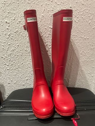 Botas Hunter rojas de segunda mano en WALLAPOP