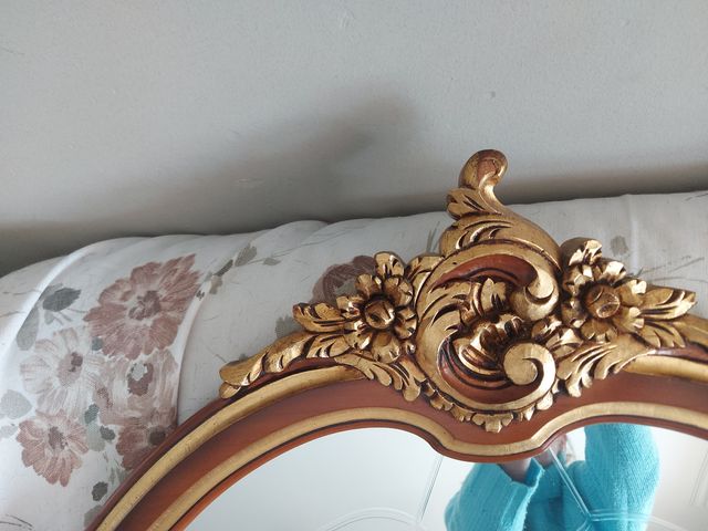 Espejo Época en Pan de Oro Fino Cristal Biselado
