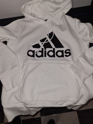 Sudadera blanca canguro adidas talla s (36\\/38) de segunda mano por 20 EUR  en Aranjuez en WALLAPOP