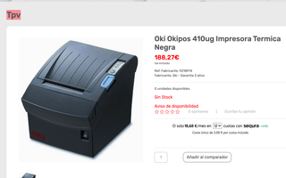 Impresora térmica de ticket nueva okipos 410 de segunda mano por 70 EUR en  Sevilla en WALLAPOP