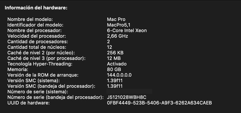 Mac Pro 5.1 (2010) 12 núcleos Xeon 80 gigas Ram afbeelding 3