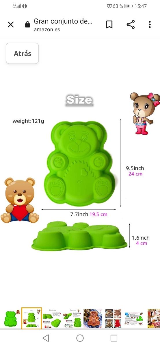 Oso molde para bizcocho