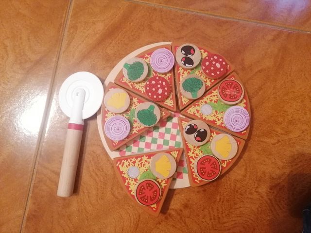 Juguete madera pizza