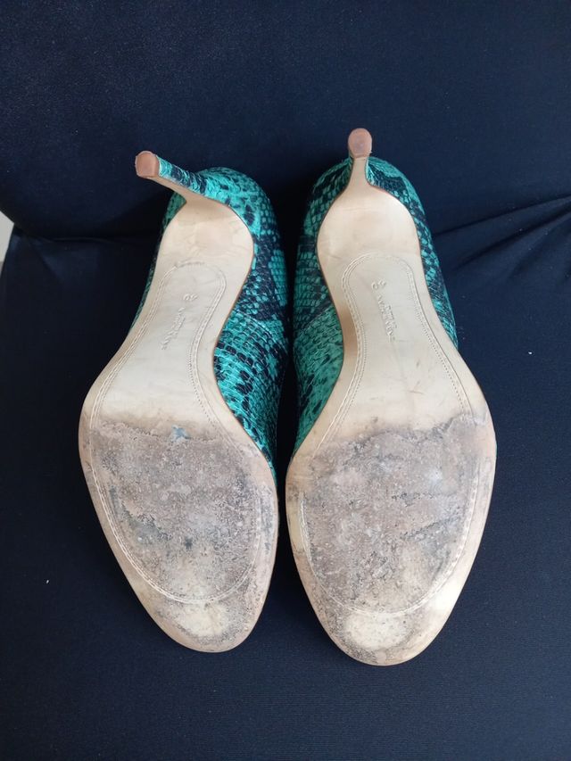 Décolleté verde effetto rettile