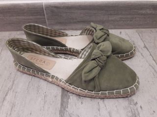 SFERA. Sandalias verdes de esparto. Talla 37 de segunda mano por 5 EUR en  Mijas en WALLAPOP