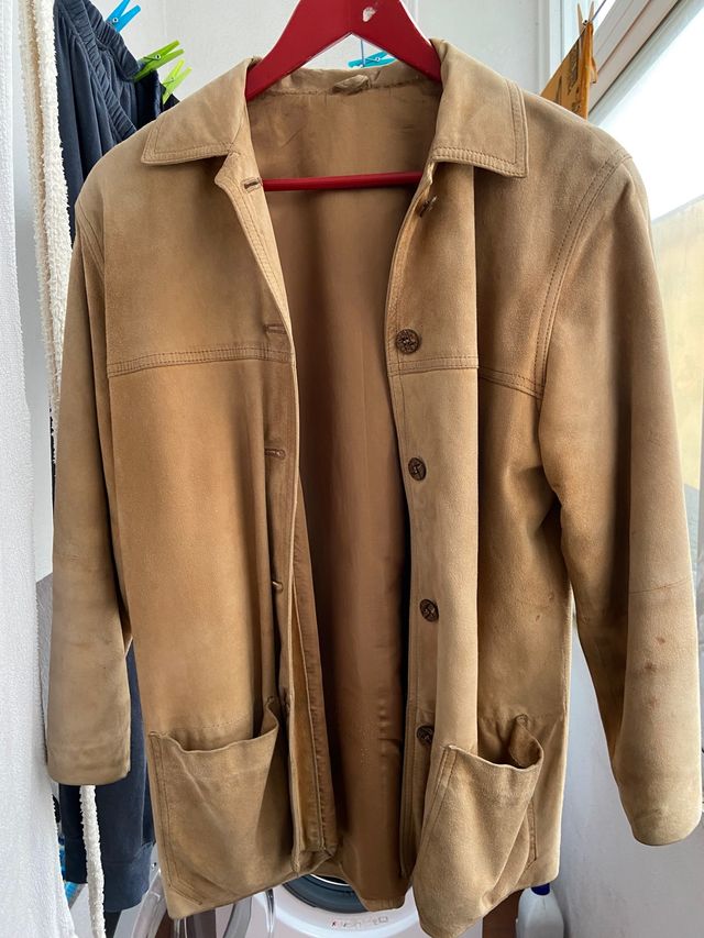 Chaqueta de ante beige 