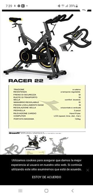 Bicicleta spinning DIADORA RACER 22 de segunda mano por 250 EUR en  Fuengirola en WALLAPOP