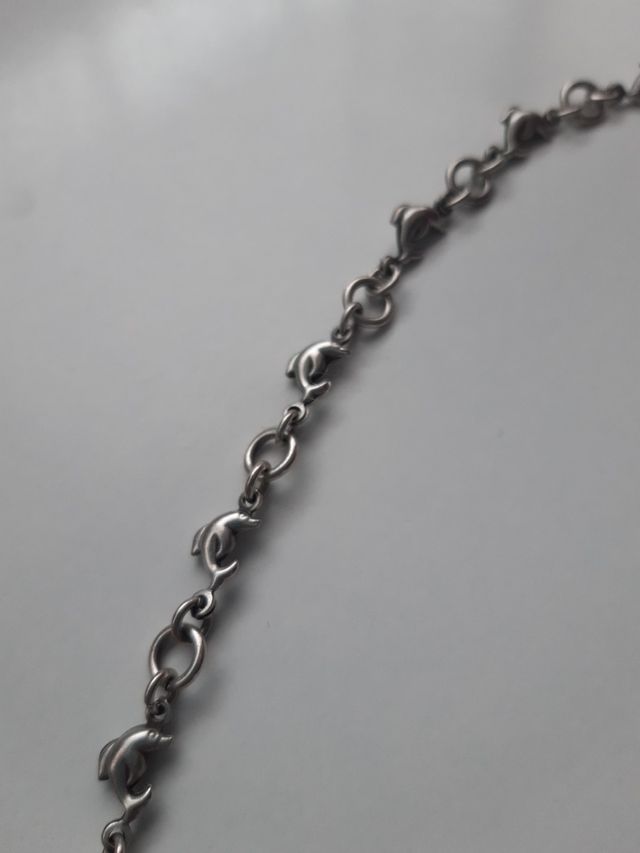 Pulsera plata delfines