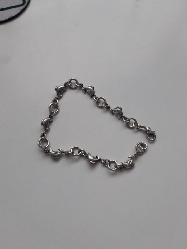 Pulsera plata delfines