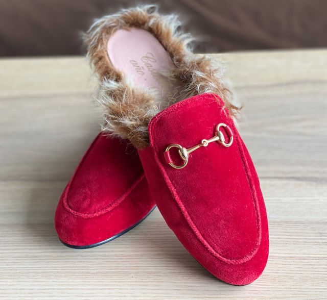 Mules de terciopelo. Talla 38