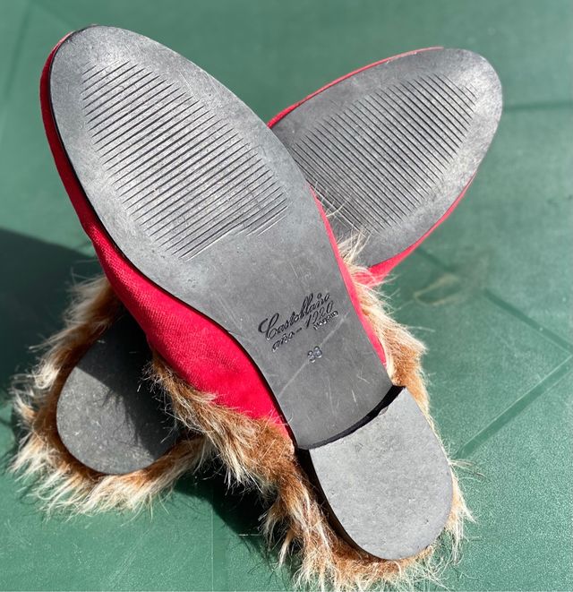 Mules de terciopelo. Talla 38
