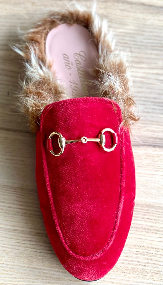 Mules de terciopelo. Talla 38