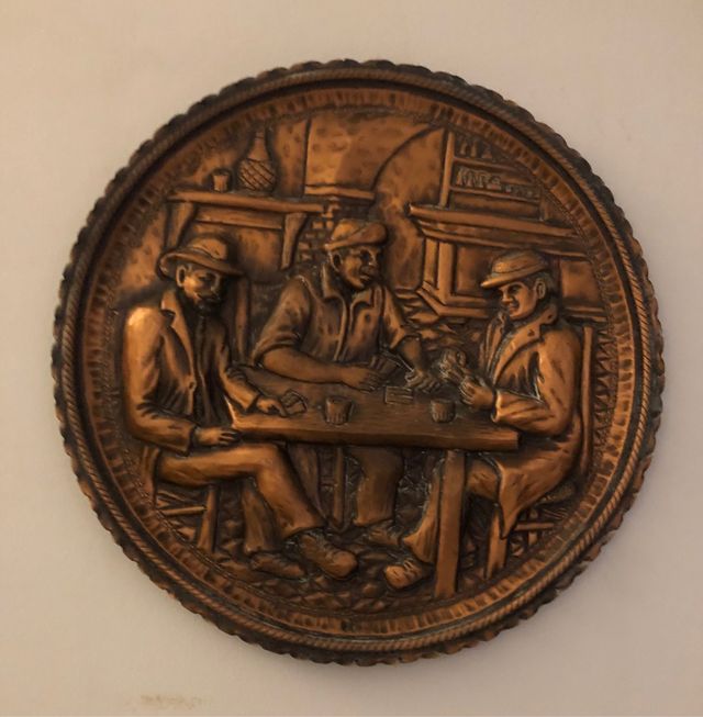 Piatto in rame artigianato vintage