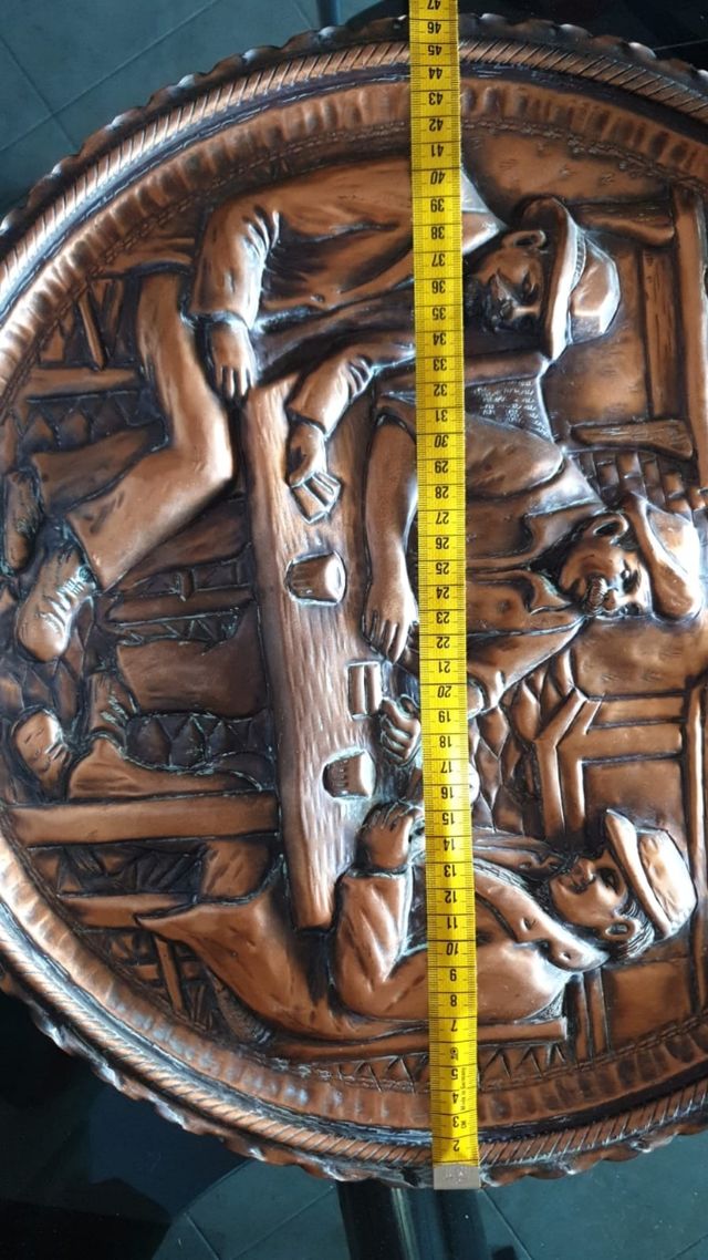 Piatto in rame artigianato vintage