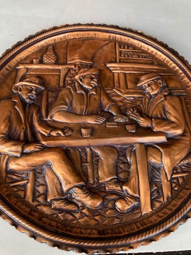 Piatto in rame artigianato vintage