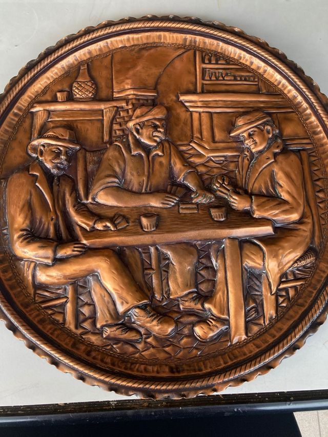 Piatto in rame artigianato vintage