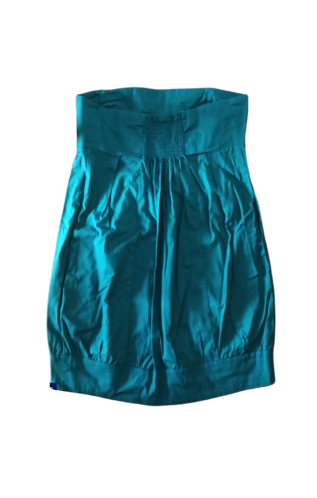 Vestido mini palabra de honor color verde petróleo
