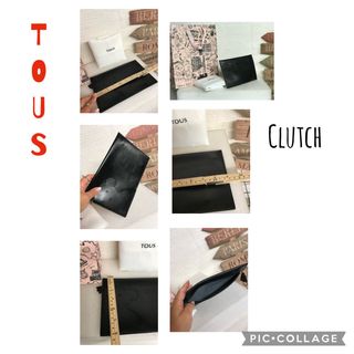 BOLSO CLUTCH TOUS PIEL NEGRA CON RELIEVE OSO
