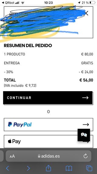 Codigo descuento 30% Adidas de segunda mano por 5 EUR en El Santiscal en  WALLAPOP