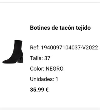Botin tacón negro Stradivarius 36 y 37 SIN ESTRENA de segunda mano por 30  EUR en Daimiel en WALLAPOP