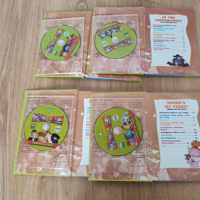 4 libros 4 DVD Los Lunnis, English