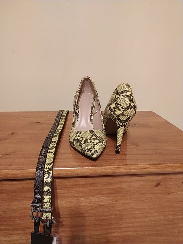 zapatos estampado serpiente amarillo n° 38