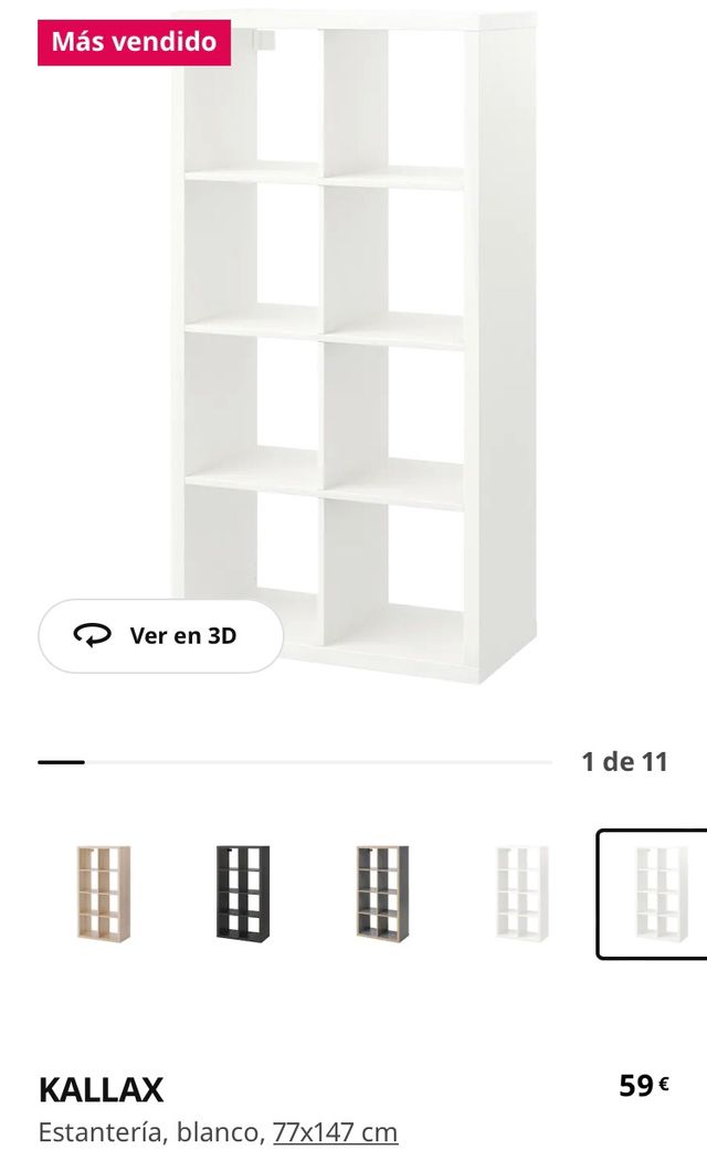 Estantería Kallax Blanca Ikea con Cajones de segunda mano por 49 EUR en