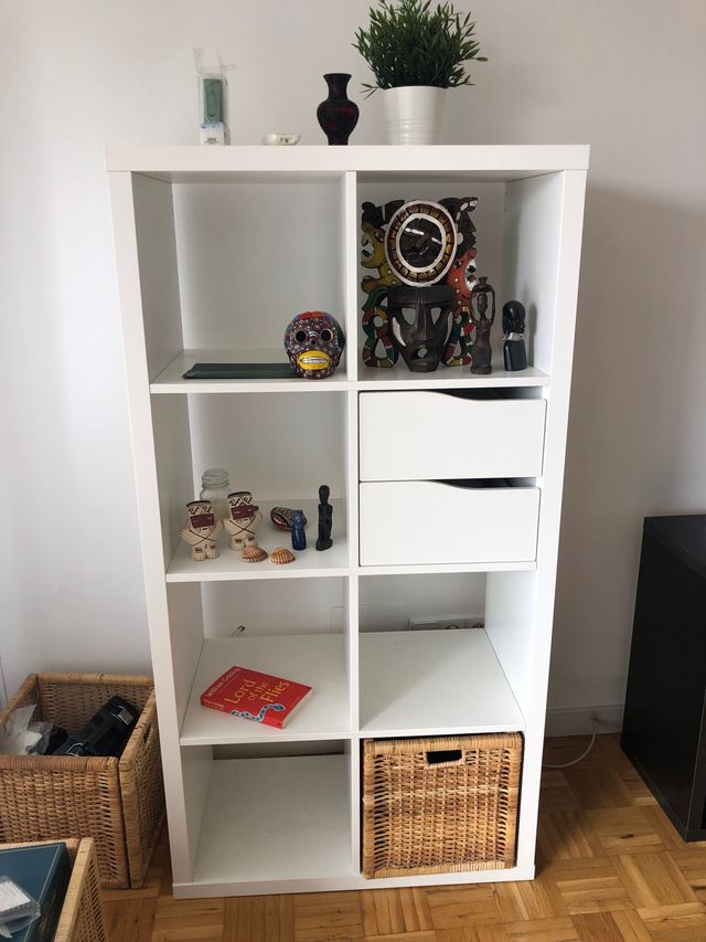 Estantería Kallax Blanca Ikea con Cajones de segunda mano por 49 EUR en