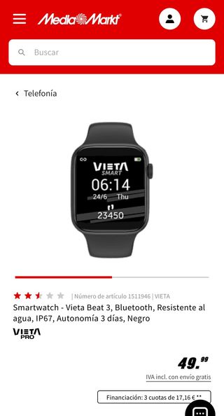 SMARTWATCH VIETA BEAT 3 de segunda mano por 35 EUR en Almería en WALLAPOP