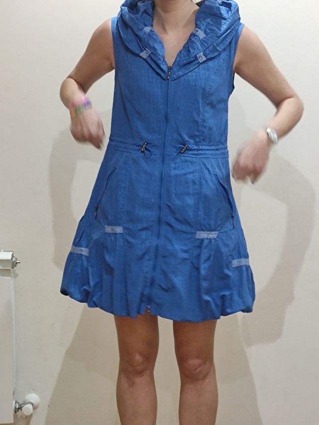 Vestido globo azul talla M-L