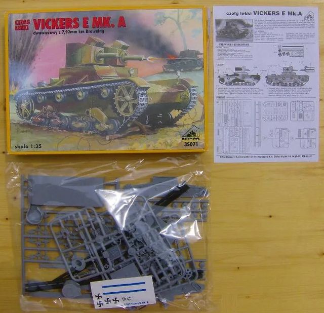 MAQUETA RPM, VICKERS E MK.A, Escala 1/35,REF 35071
